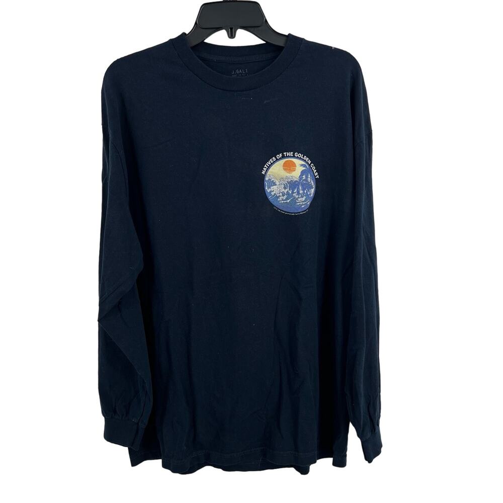J. Galt Tee Golden Coast Blue Long‎ Sleeve One Size Cotton